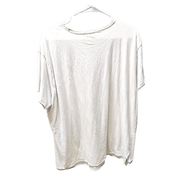 Forever 21 Men's XL Cream Short Sleeve Tee Double Layer Rolled Hem Stylish Shirt - Picture 2 of 3